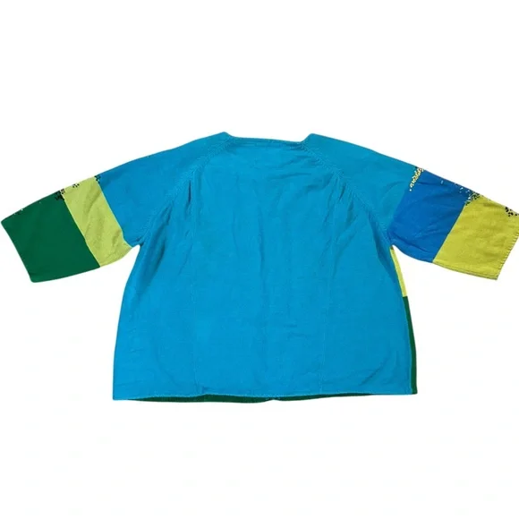 MICHAEL SIMON Vintage Seurat Sunday Afternoon sequined button front cardigan 3X - Picture 8 of 15